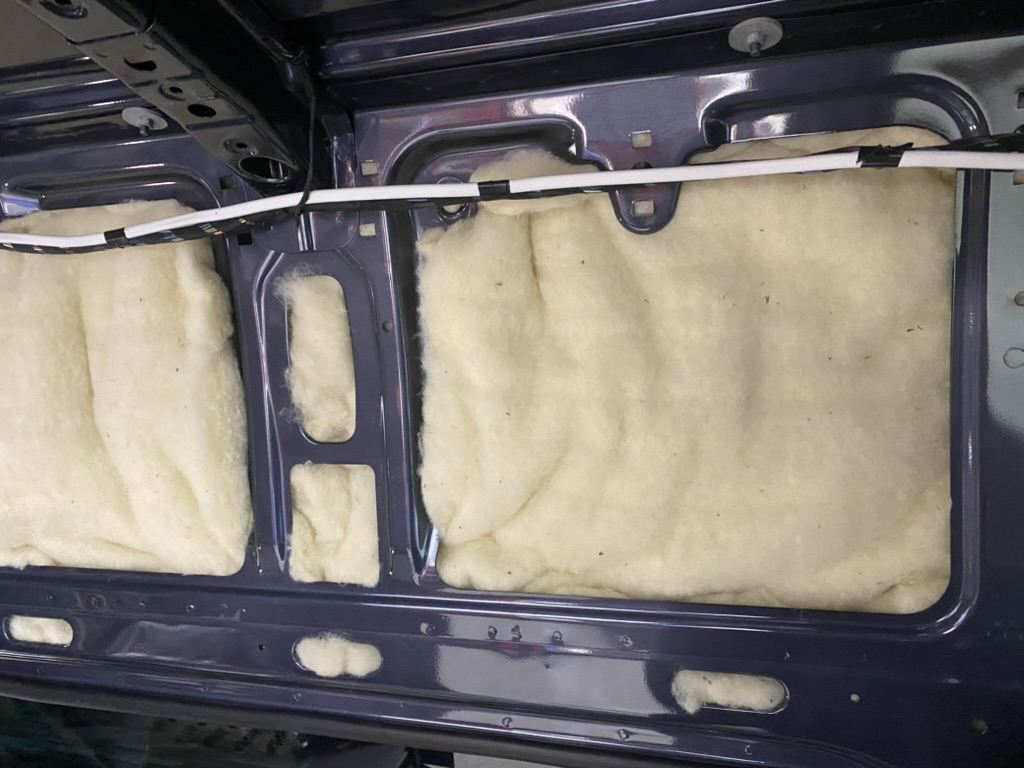 Completed insulation coverage inside a van wall